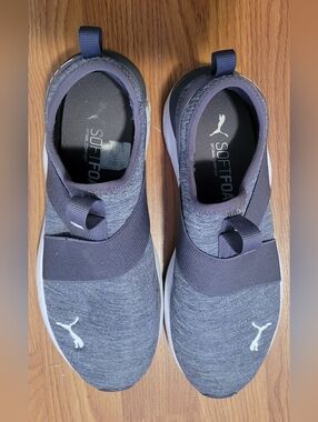 Puma Prowl Slip On Knit Women's Training Shoes Gray and White Size 7 1/2